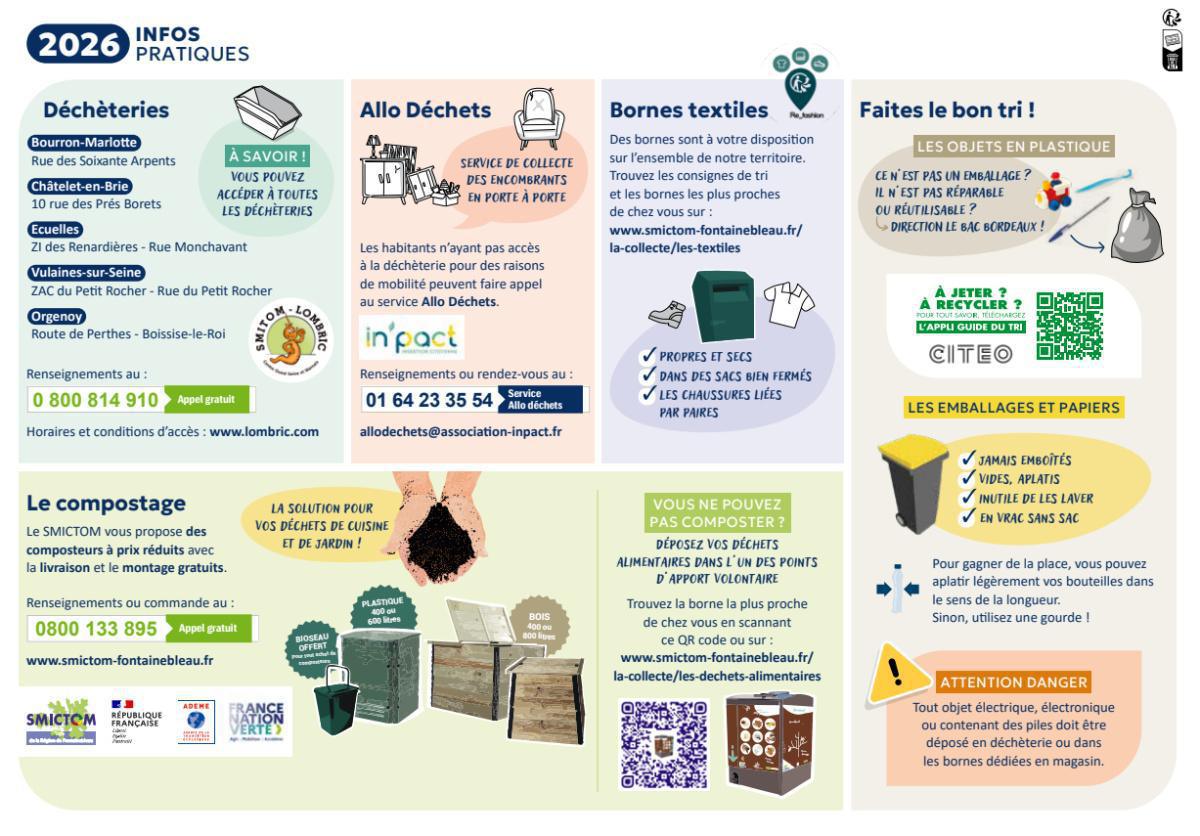 Calendrier de collecte des déchets 2026
