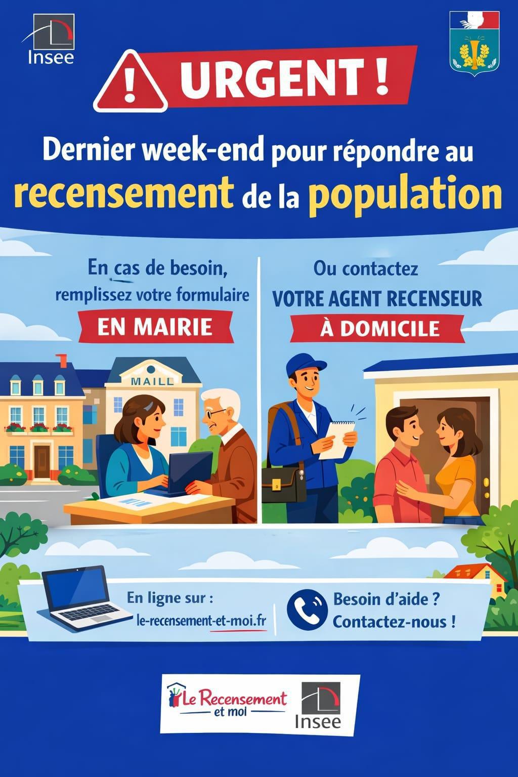 Recensement de la population : Derniers jours !!!