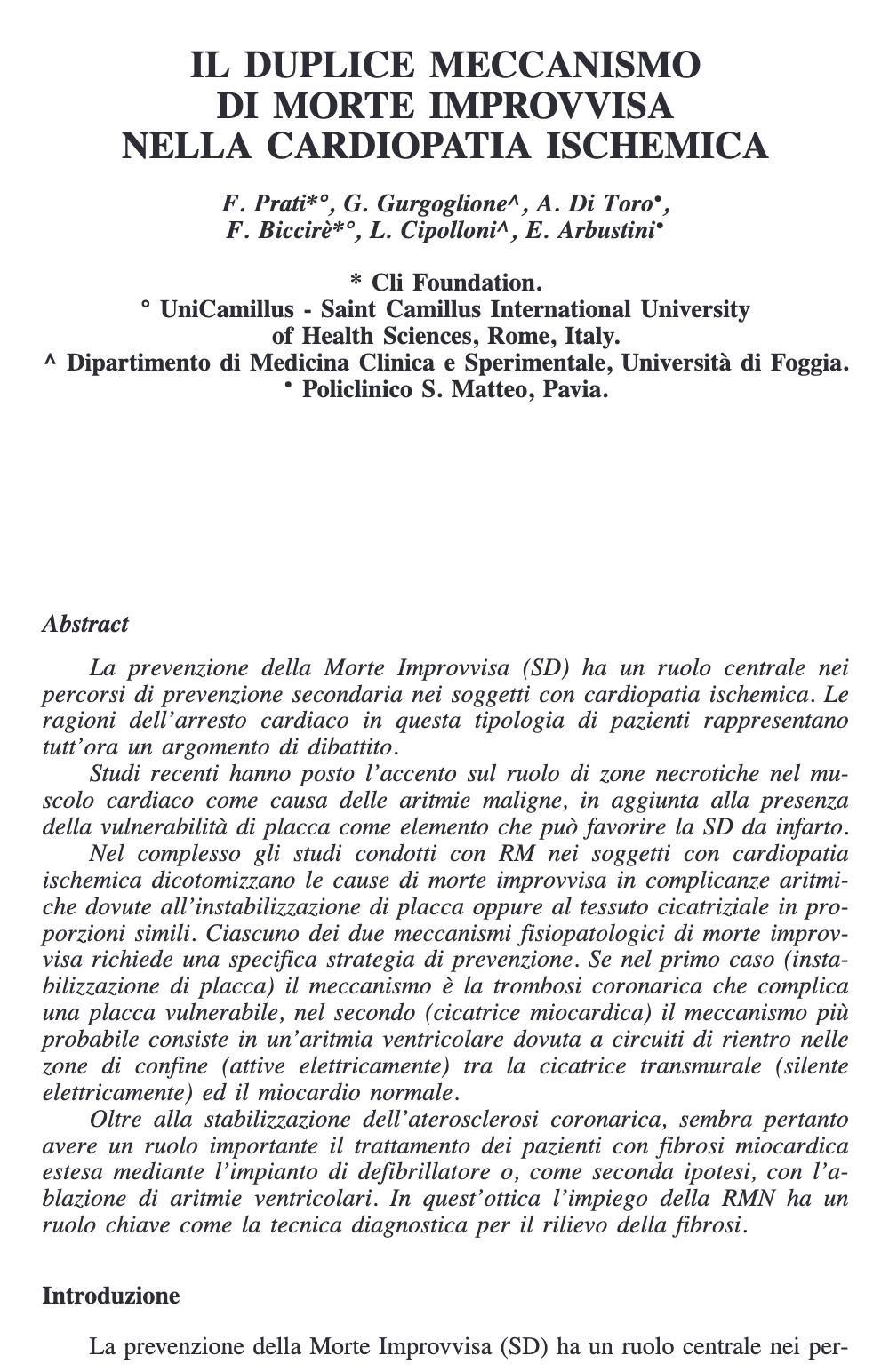 03 - Francesco Prati - Il duplice meccanismo di morte improvvisa nella cardiomiopatia Ischemica