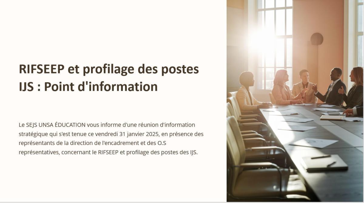Rencontre SEJS-Direction de l'Encadrement : les voies de progrès restent ouvertes
