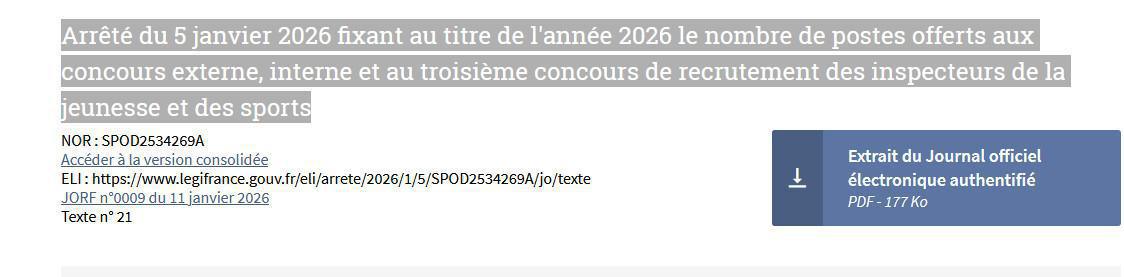 Nombre de postes ouverts aux concours des IJS pour 2026 : un retour aux années sombres !