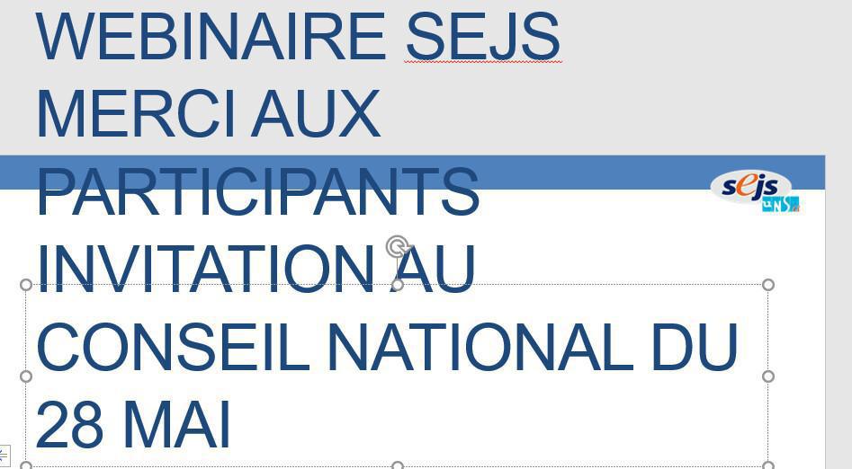 Succès du Webinaire et invitation au Conseil National du 28 mai 2028 à Paris