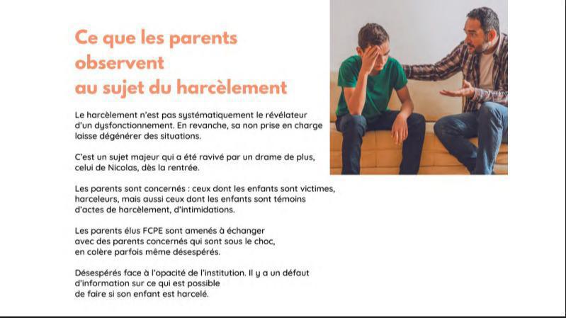 L'avis et les demandes de la FCPE concernant le harcèlement