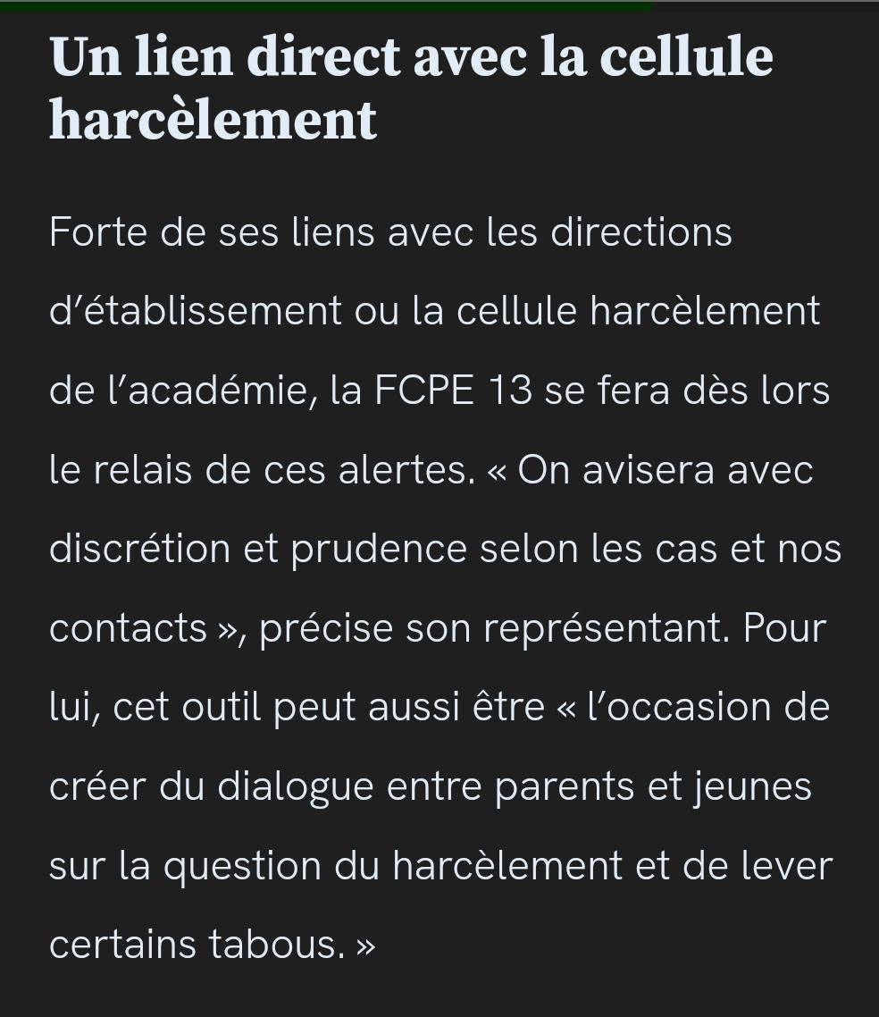 Article sur l'application FCPE 13 dans la revue des parents 