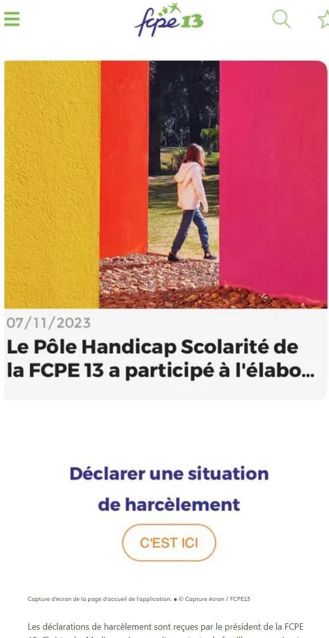 Article France 3: Harcèlement scolaire : des parents d'élèves lancent une application de prévention et de signalement, une première en France