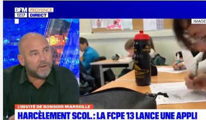 BFM Marseille invite la FCPE13 à présenter son application
