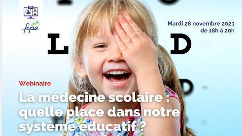 Médecine scolaire, webinaire FCPE ce soir, cliquez sur le lien pour vous inscrire!