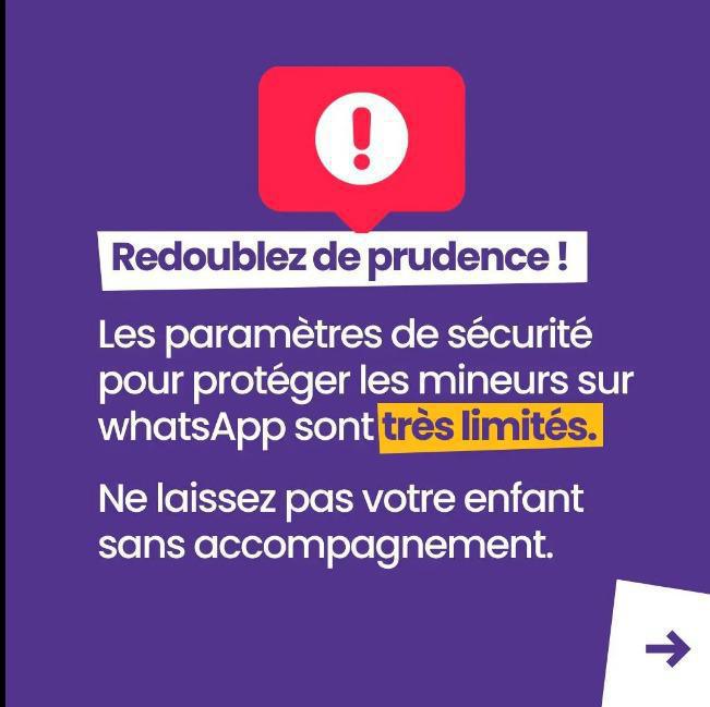 WhatsApp, pourtant interdit aux-16 ans, est souvent le premier réseau social qu'utilisent nos enfants. 👉🏼 48% des enfants de -13 ans ! ⌨️ La messagerie paraît simple et sans risque mais attention aux apparences... 🙄