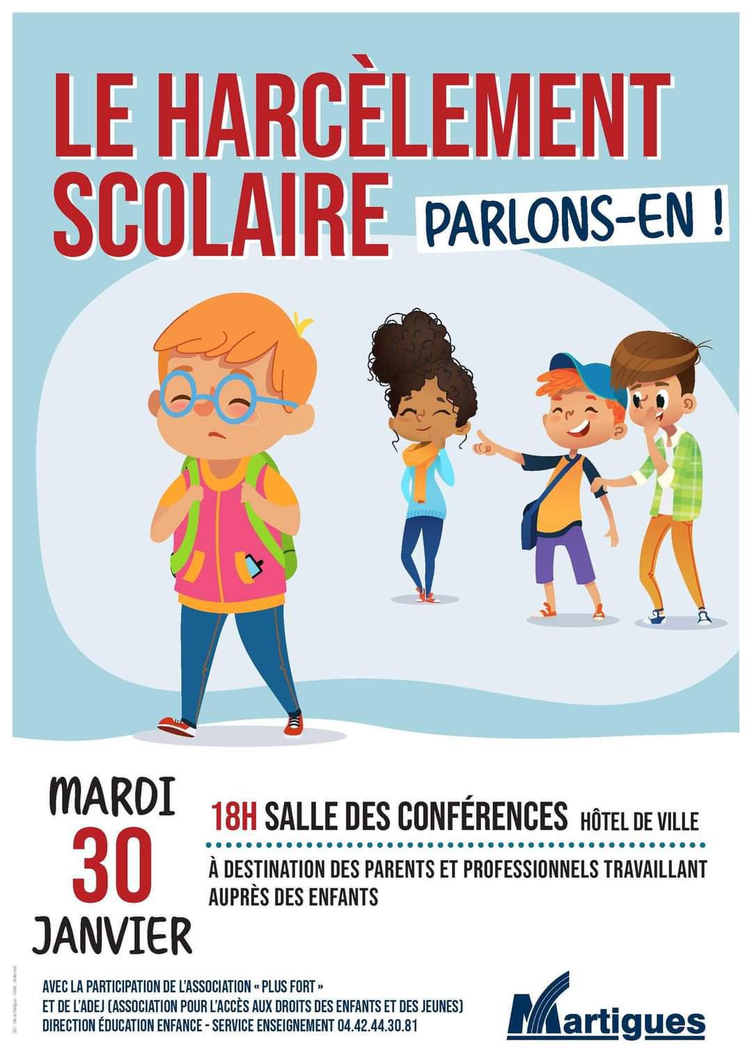 La FCPE13 participe à la conférence sur le harcèlement scolaire à Martigues
