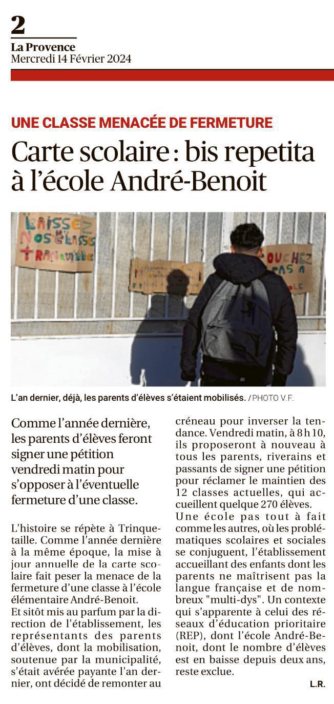 Important: que faire en cas de fermeture de classe, la FCPE13 vous conseille et vous accompagne! signez les pétitions des parents d'élèves (lien sous l'article de presse)