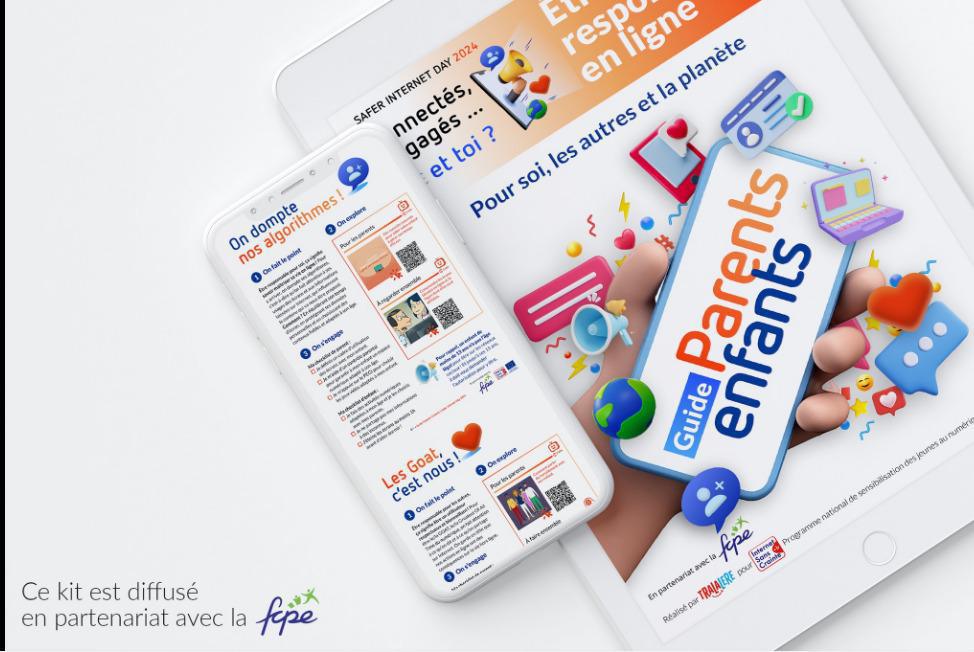[#Écrans] Partenaire de longue date du #SaferInternetDay, la #FCPE diffuse auprès des parents d’élèves des kits famille (parents/enfants et parents/adolescents) pour donner des clés d’accompagnement sur les pratiques numériques.
