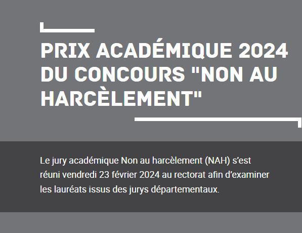 Prix non au harcèlement: les vidéos lauréates!!