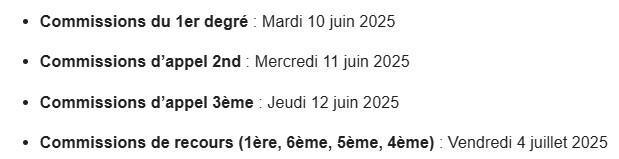 Orientation: les dates et lieux des commissions d'appel 2025 sont connus, à vos agendas!