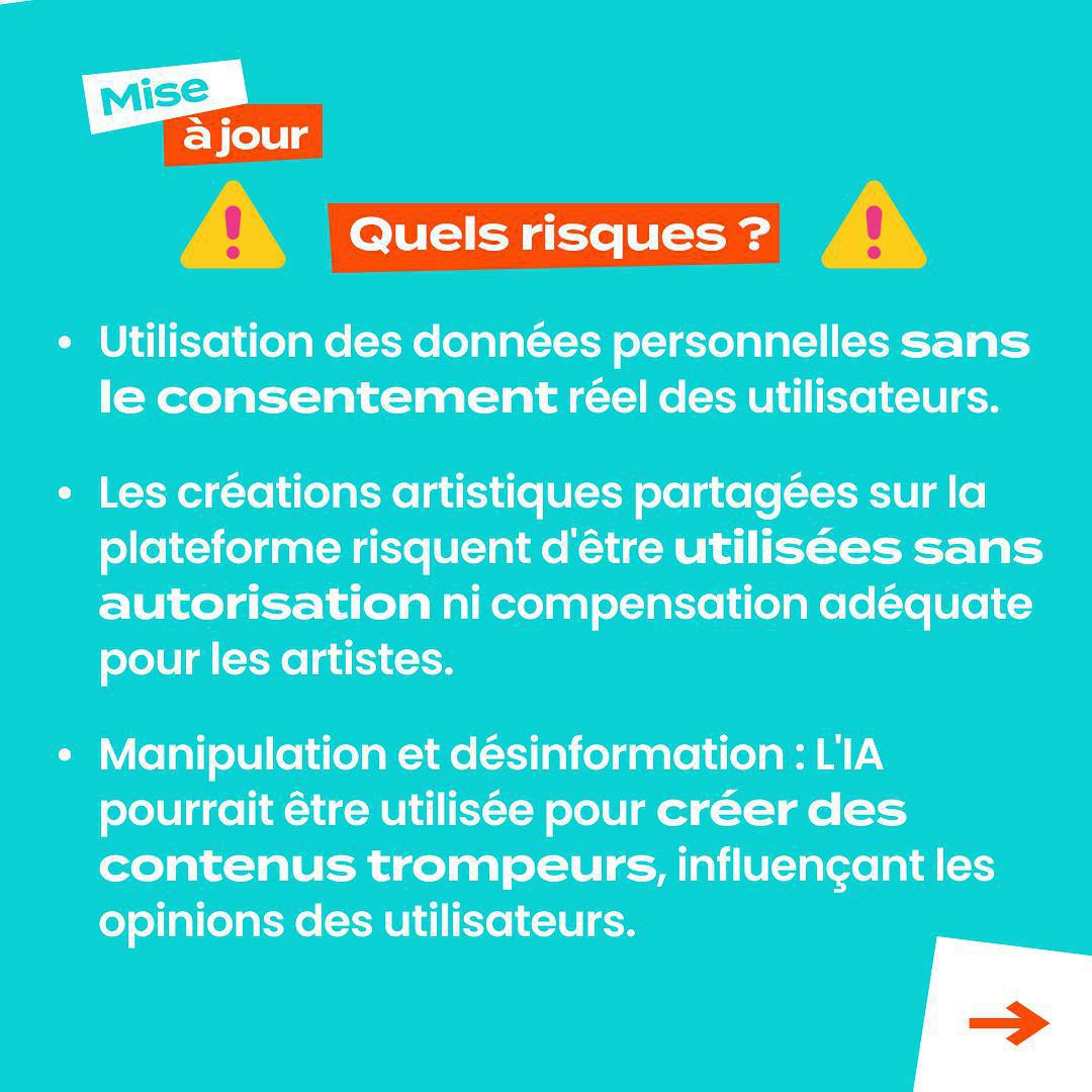 🚨Nouvelle mise à jour Meta : Instagram et Facebook vont bientôt utiliser vos interactions et celles de vos ados sur ses plateformes pour entraîner son intelligence artificielle. 🧠 Vos publications, stories, commentaires… 📲