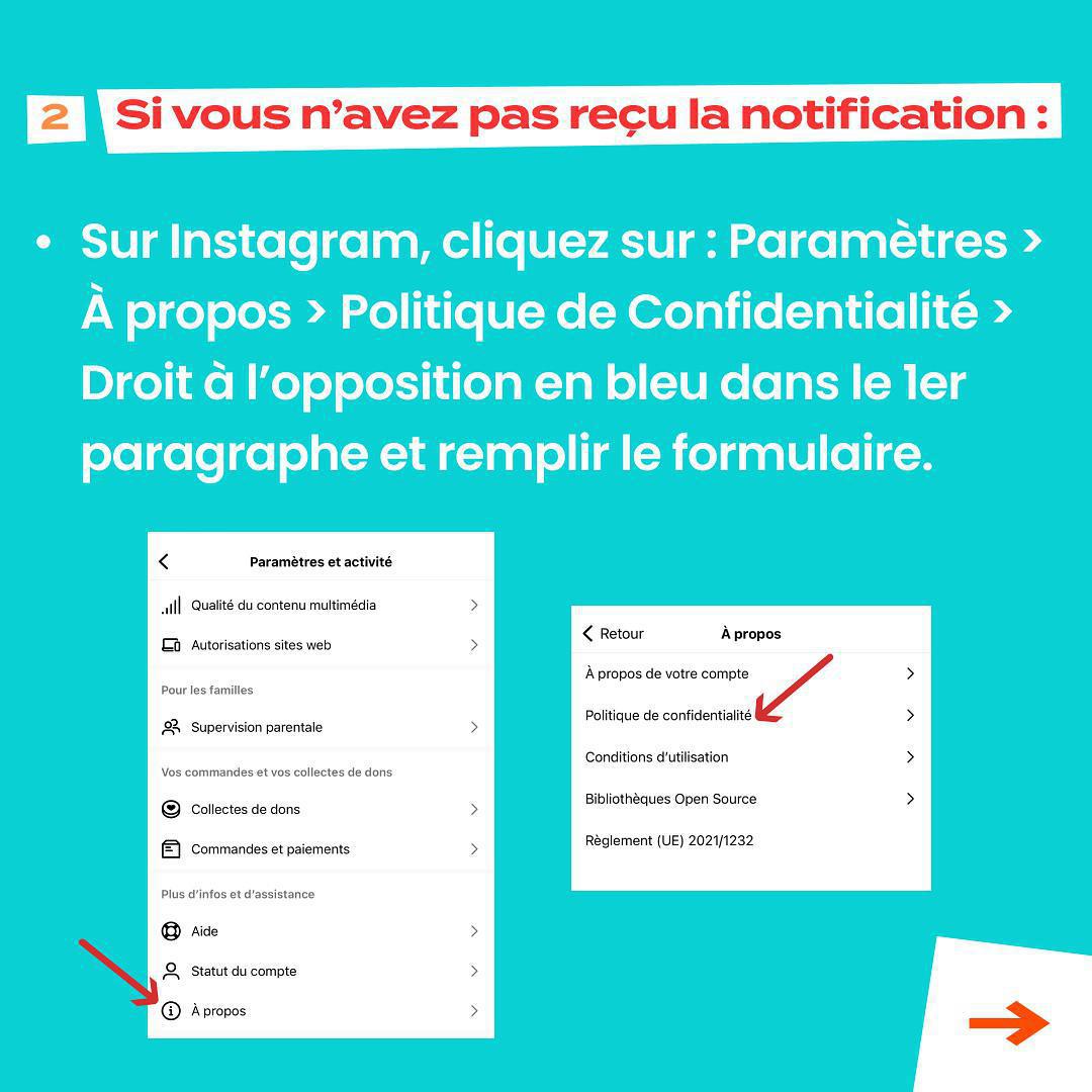 🚨Nouvelle mise à jour Meta : Instagram et Facebook vont bientôt utiliser vos interactions et celles de vos ados sur ses plateformes pour entraîner son intelligence artificielle. 🧠 Vos publications, stories, commentaires… 📲