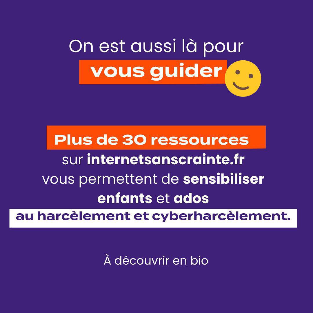 Harcèlement: notre partenaire internet sans crainte, nous alerte...