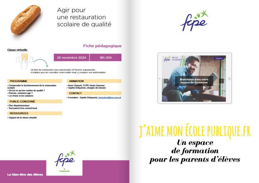 Catalogue des formations FCPE pour les parents d'élèves
