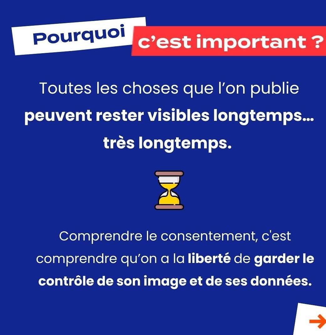 🤝Sensibiliser les enfants le plus tôt possible au consentement c’est leur donner les clés pour mieux vivre leurs échanges en ligne, apprendre à se protéger et prévenir le cyberharcèlement. 