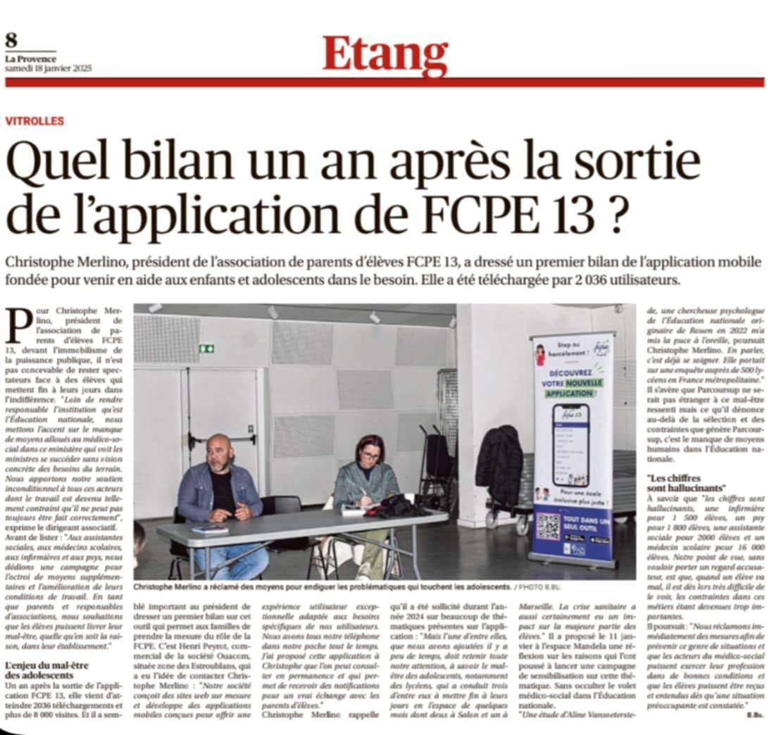 la revue de presse de la FCPE 13 sur la campagne "mal-être des lycéens, il faut agir!"