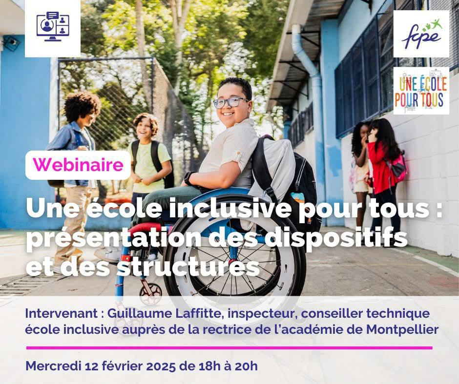 "Ecole inclusive" le webinaire de la FCPE c'est demain !