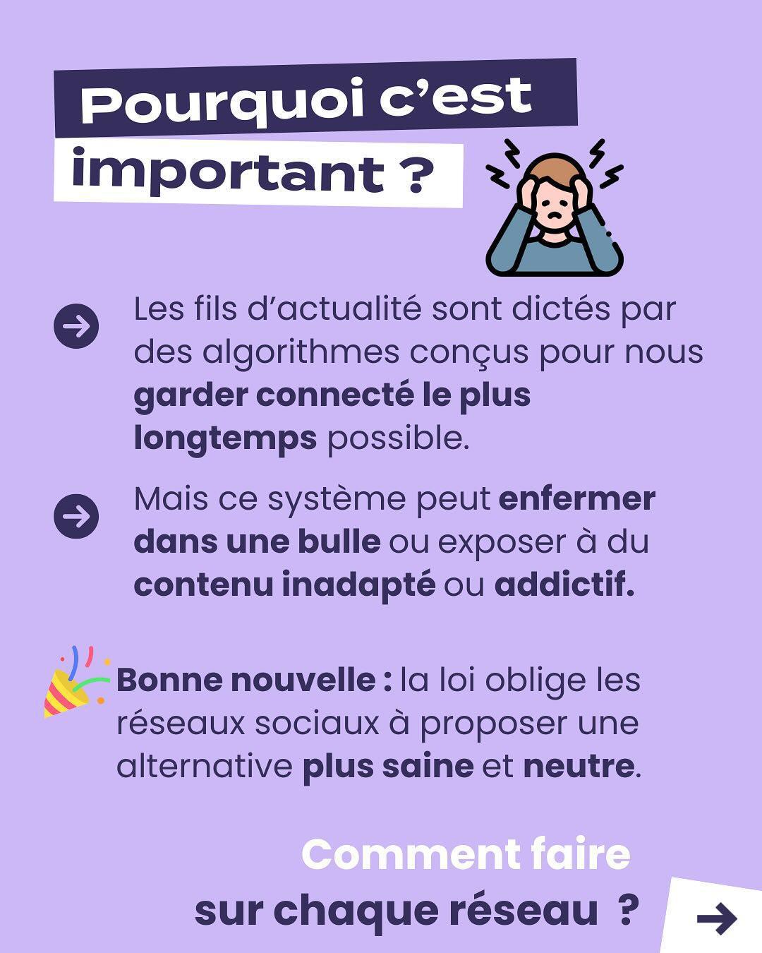 Vous saviez que vos enfants peuvent accéder à un fil SANS algorithme sur leurs réseaux sociaux ? Et vous aussi d’ailleurs 😏