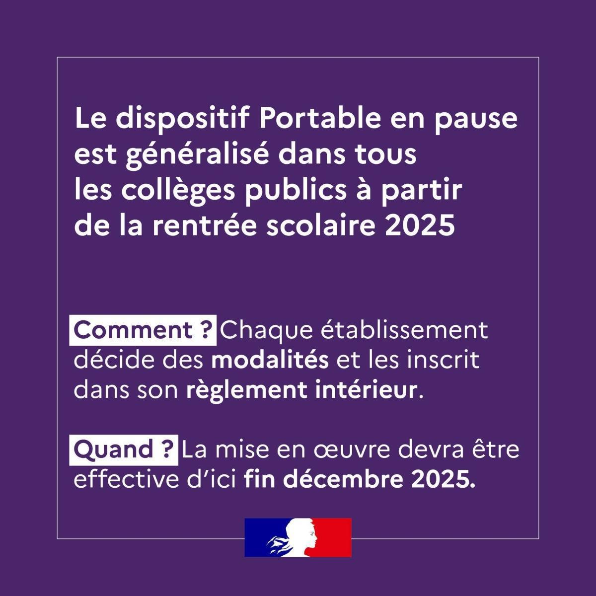 Portable en pause à partir de la rentrée 2025