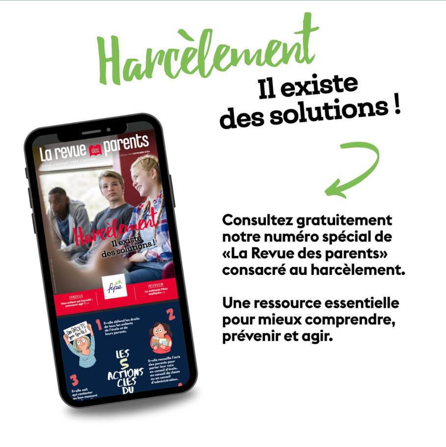 Harcèlement: la FCPE propose ses ressources