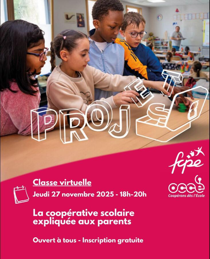 Coopérative scolaire: le webinaire fcpe ce jeudi