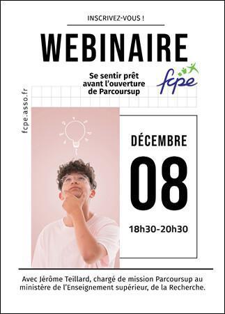 Webinaire PARCOURSUP le 8 Décembre!