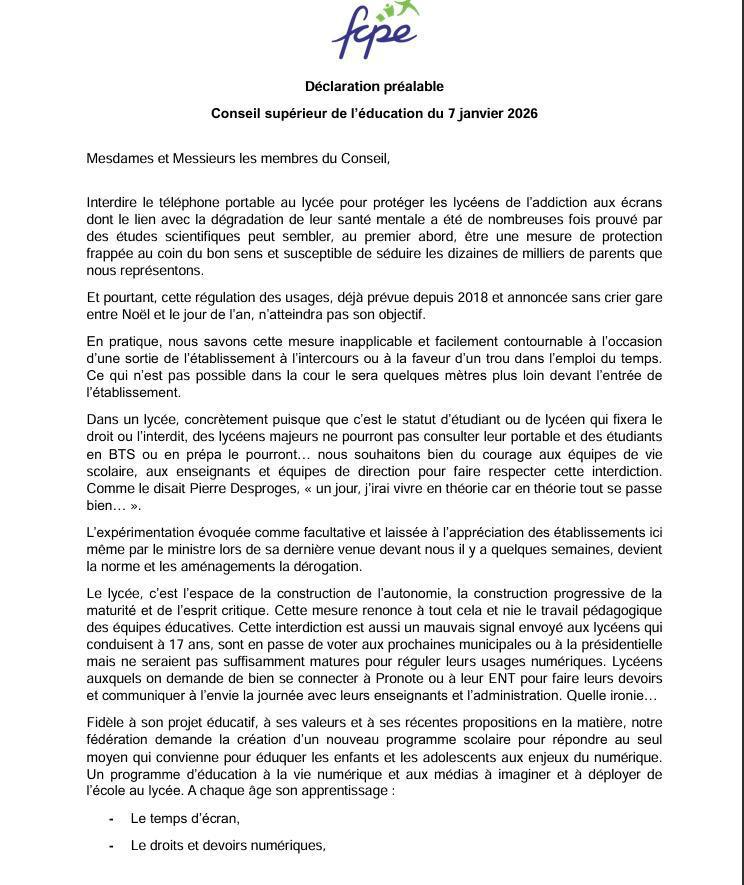 interdiction du portable au lycée, l'interdiction en question