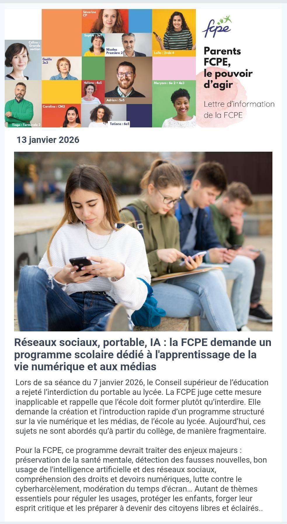 interdiction du portable au lycée, l'interdiction en question