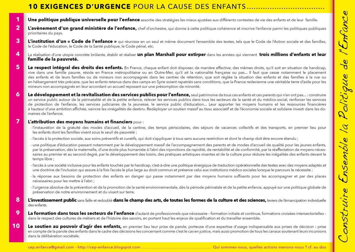 [#municipales2026]. 10 exigences d'urgence pour la cause des enfants !