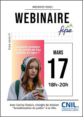 Alerte Webinaire "comment protéger la vie privée de nos enfants en ligne"