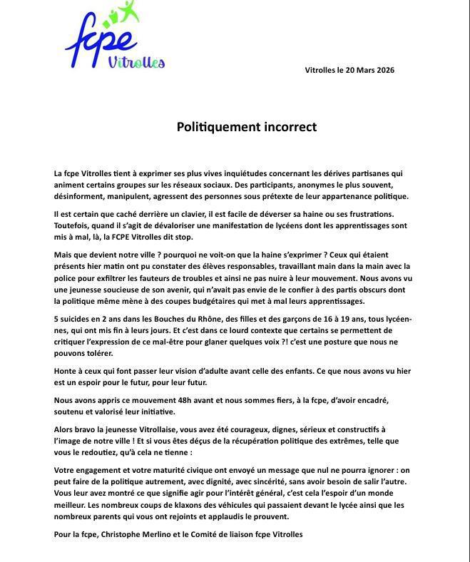 Baisse de la DGH dans les lycées du Département: la FCPE13 dit stop!!!