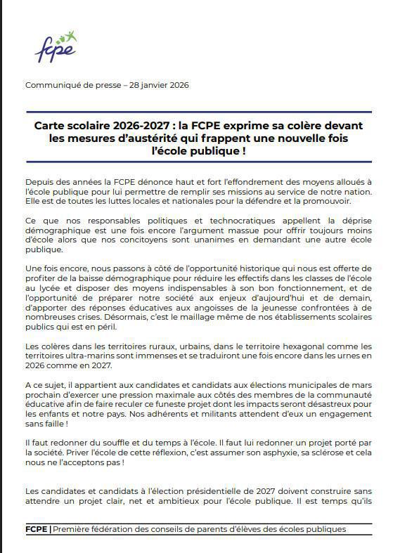 Fermetures de classes: l'intervention fcpe13 dans ici Provence et la carte des fermetures 