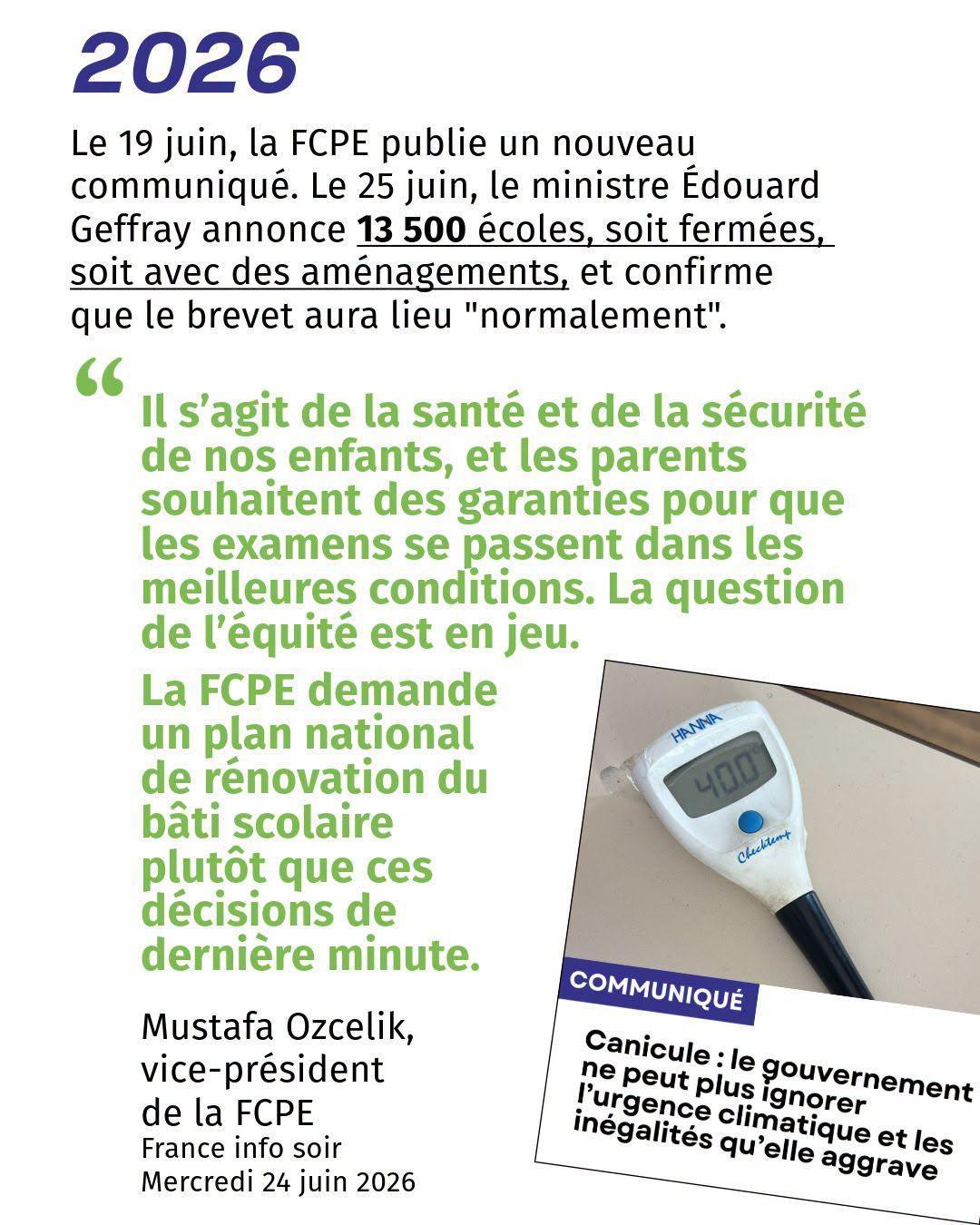Canicule: une seule option, la révision du bâti scolaire!