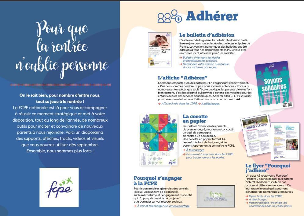 kit de rentrée FCPE