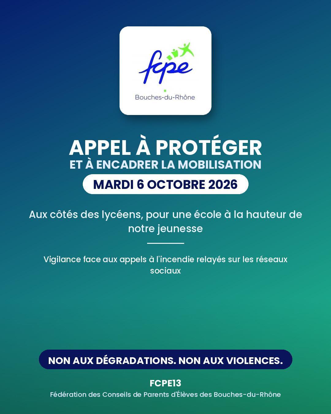 extrêmement important: interrogez vos enfants...et encadrez la mobilisation avec la fcpe13