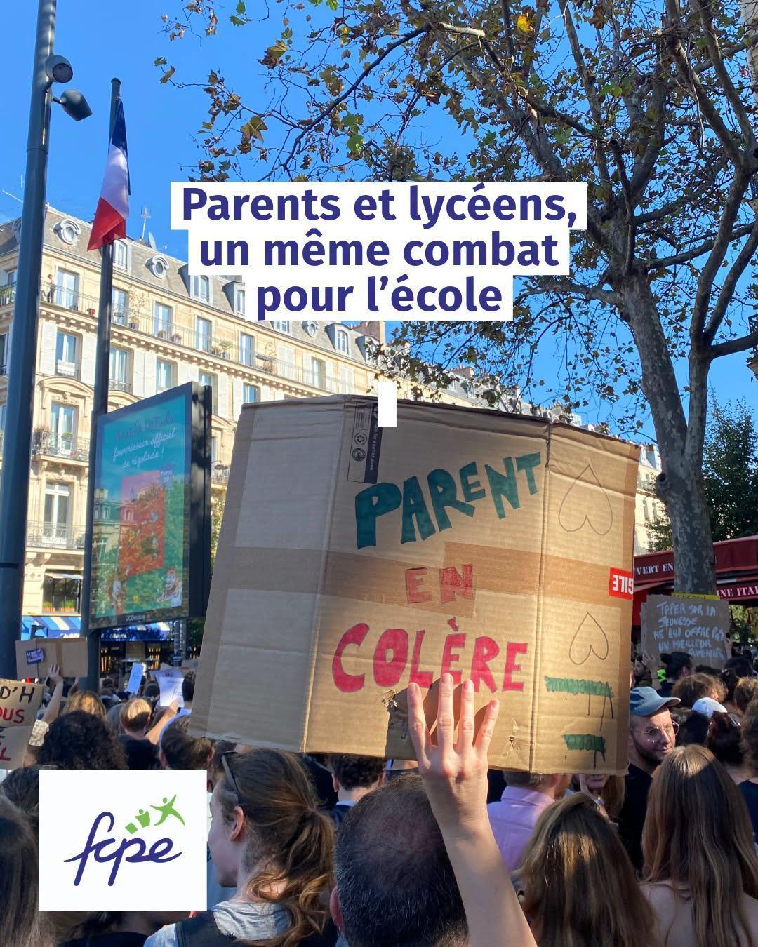 mobilisation lycéenne: la FCPE13 sera une nouvelle fois à leurs côtés.