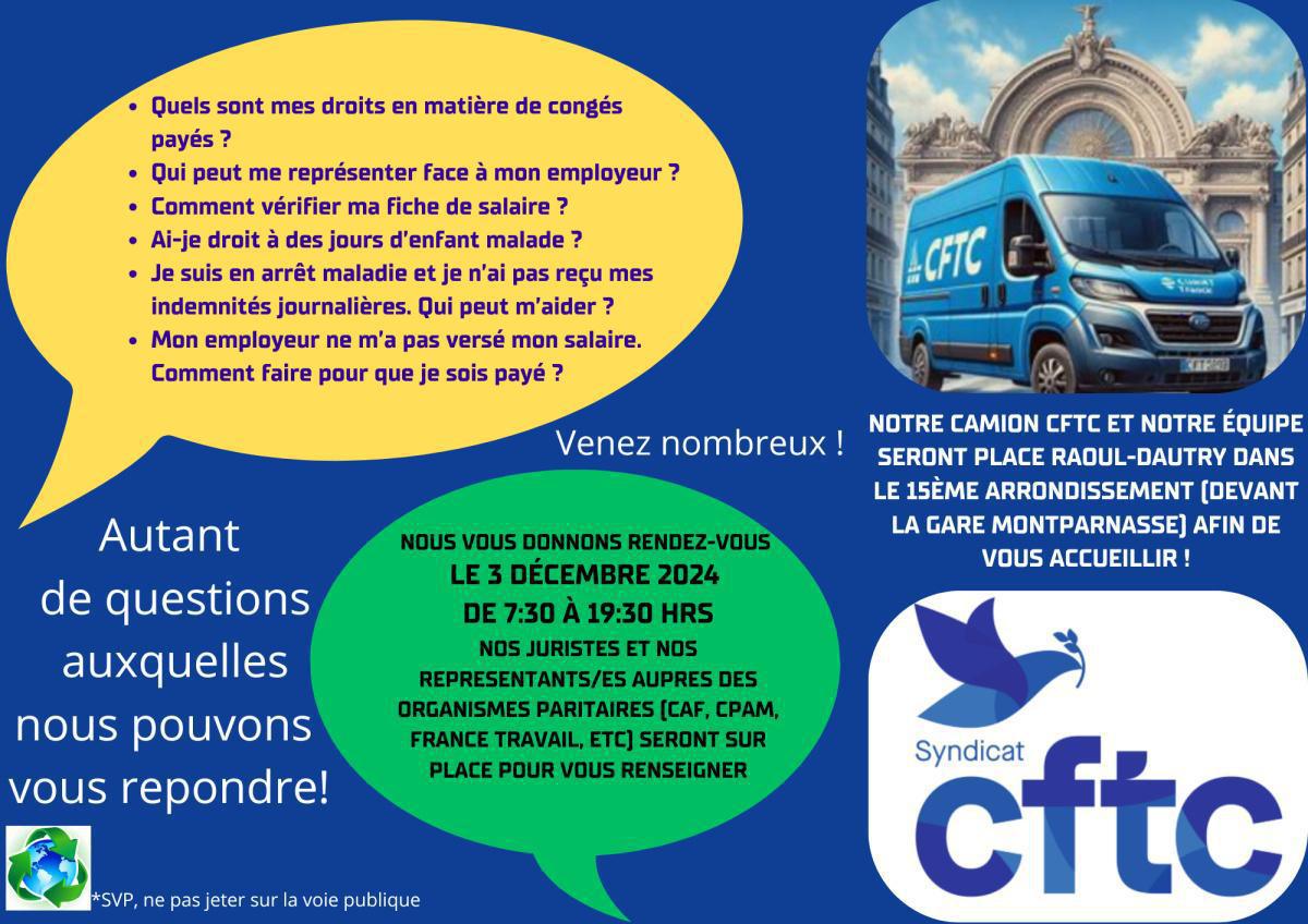 Elections TPE- la CFTC Paris organise un village gare Montparnasse