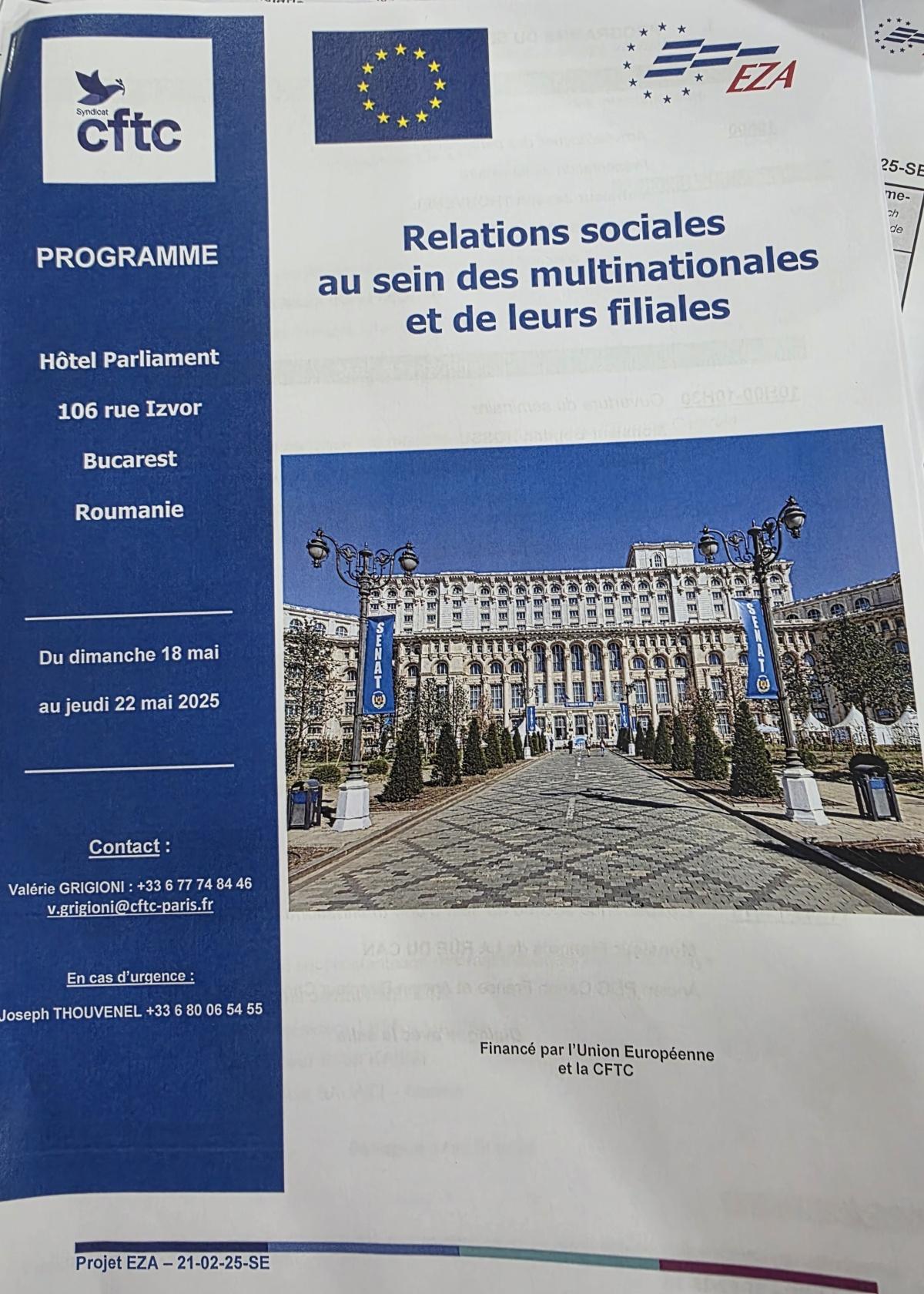 Séminaire européen à Bucarest (Roumanie)