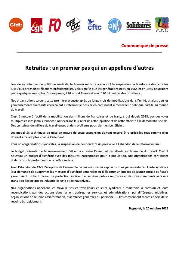 Retraites : un premier pas qui en appellera d’autres