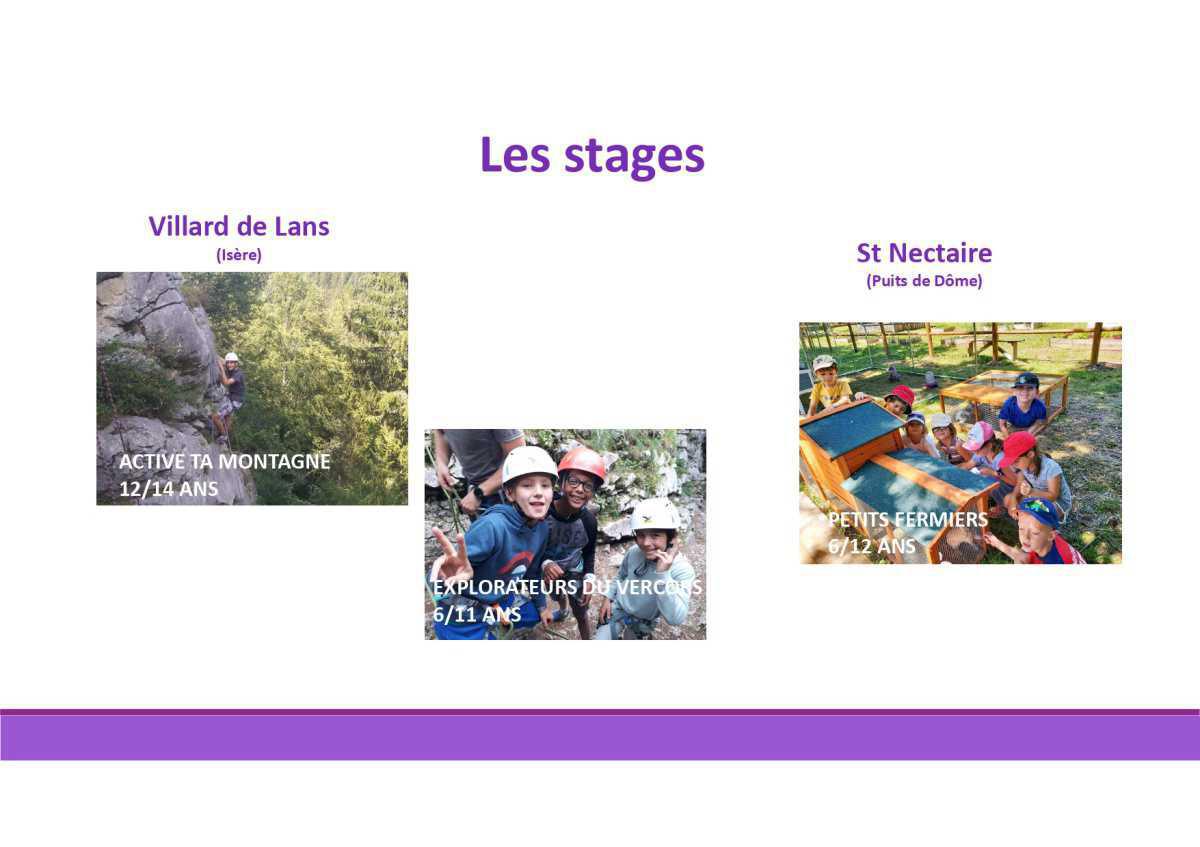 Stages enfants été 2024