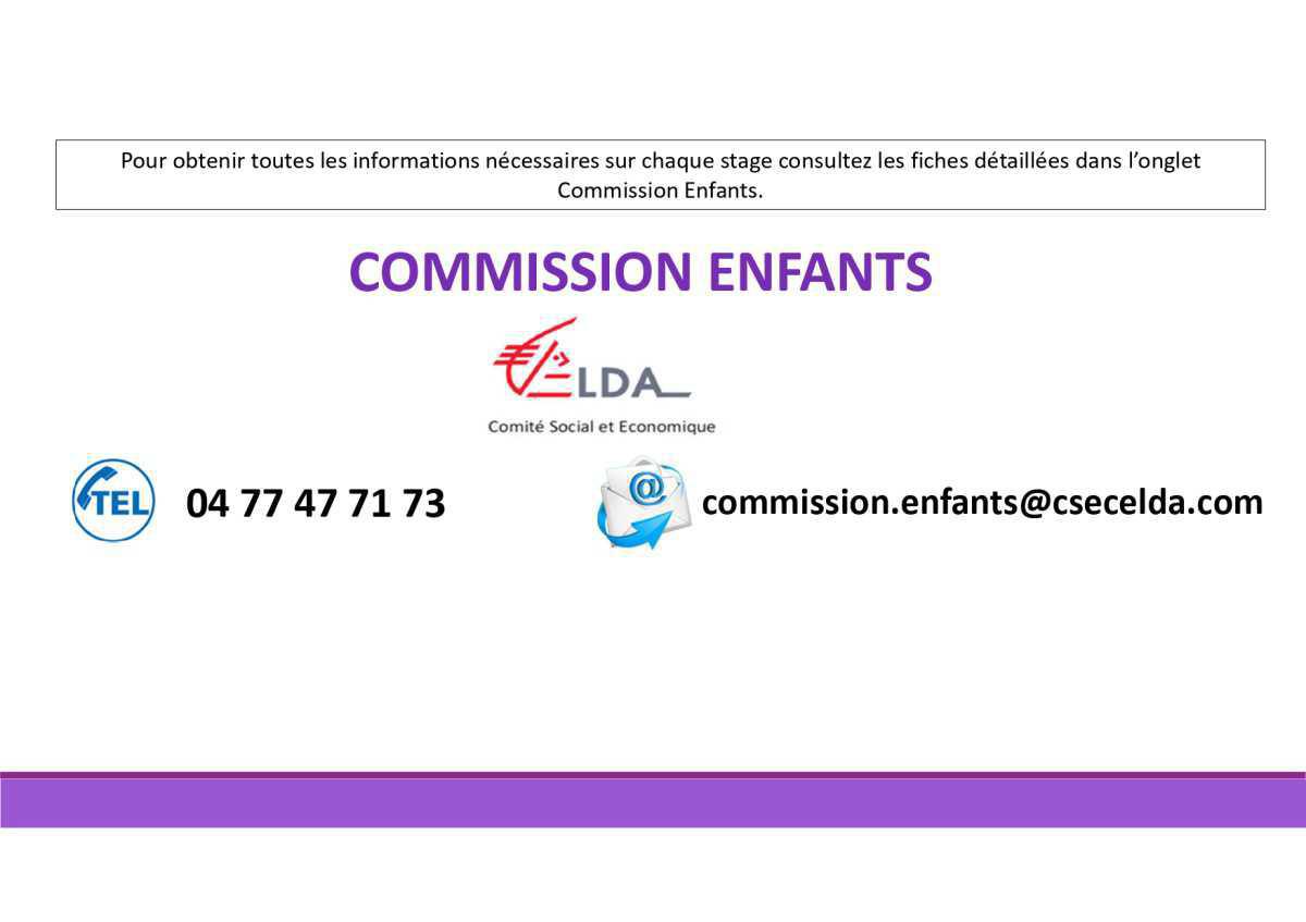 Stages enfants été 2024