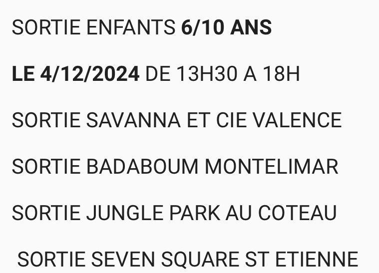 SORTIE ENFANTS 6/10