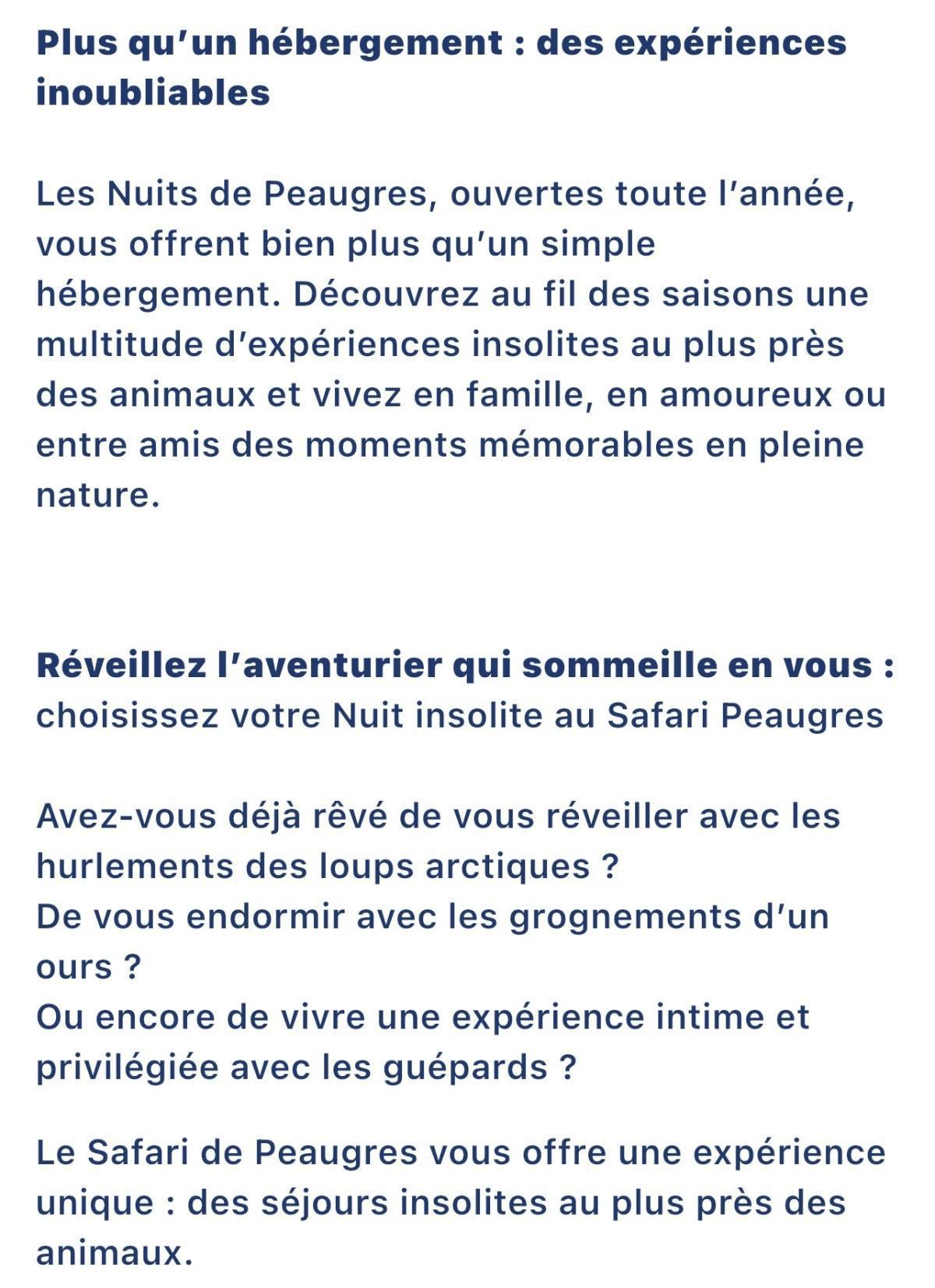 WEEKEND - Les nuits safari PEAUGRES - spécial paques