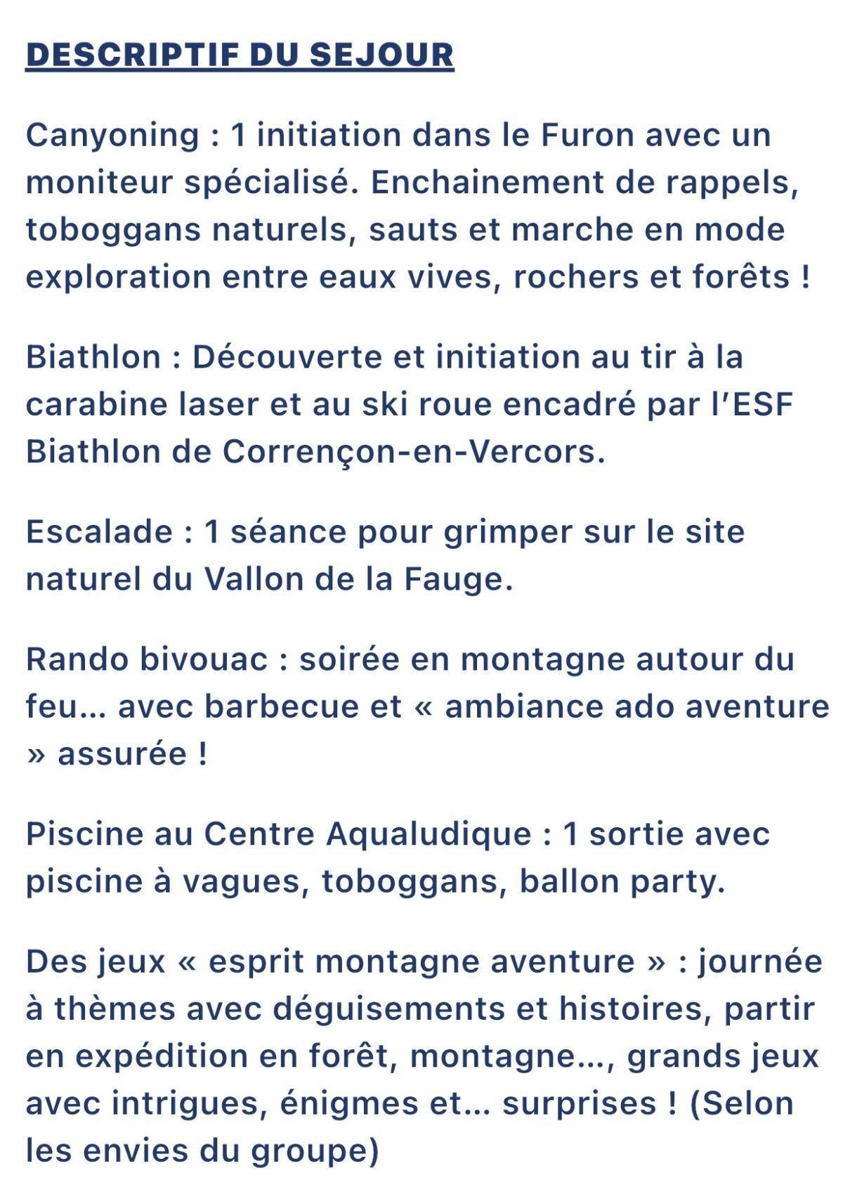 STAGES ENFANTS ETE 2026