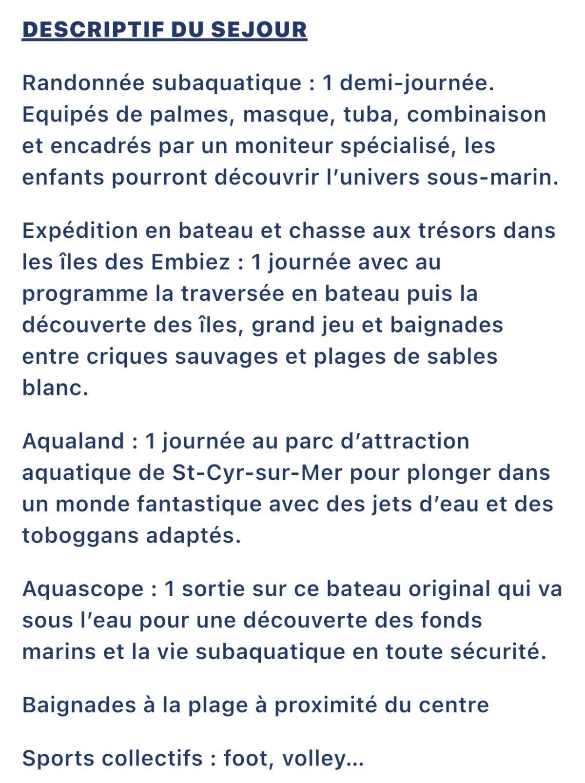 STAGES ENFANTS ETE 2026