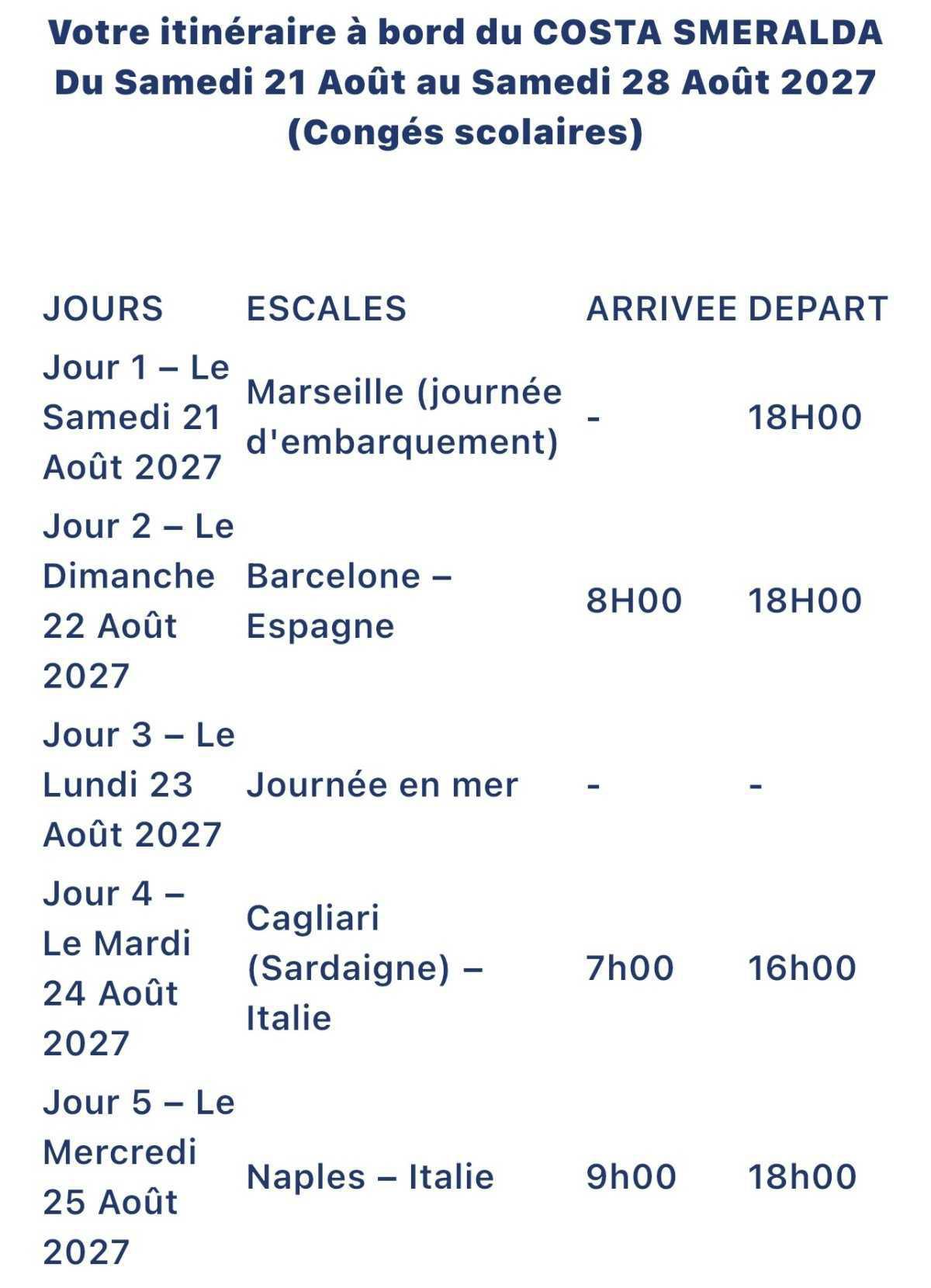 2 CROISIÈRES MÉDITERRANÉE : DÉPART SAMEDI OU DIMANCHE