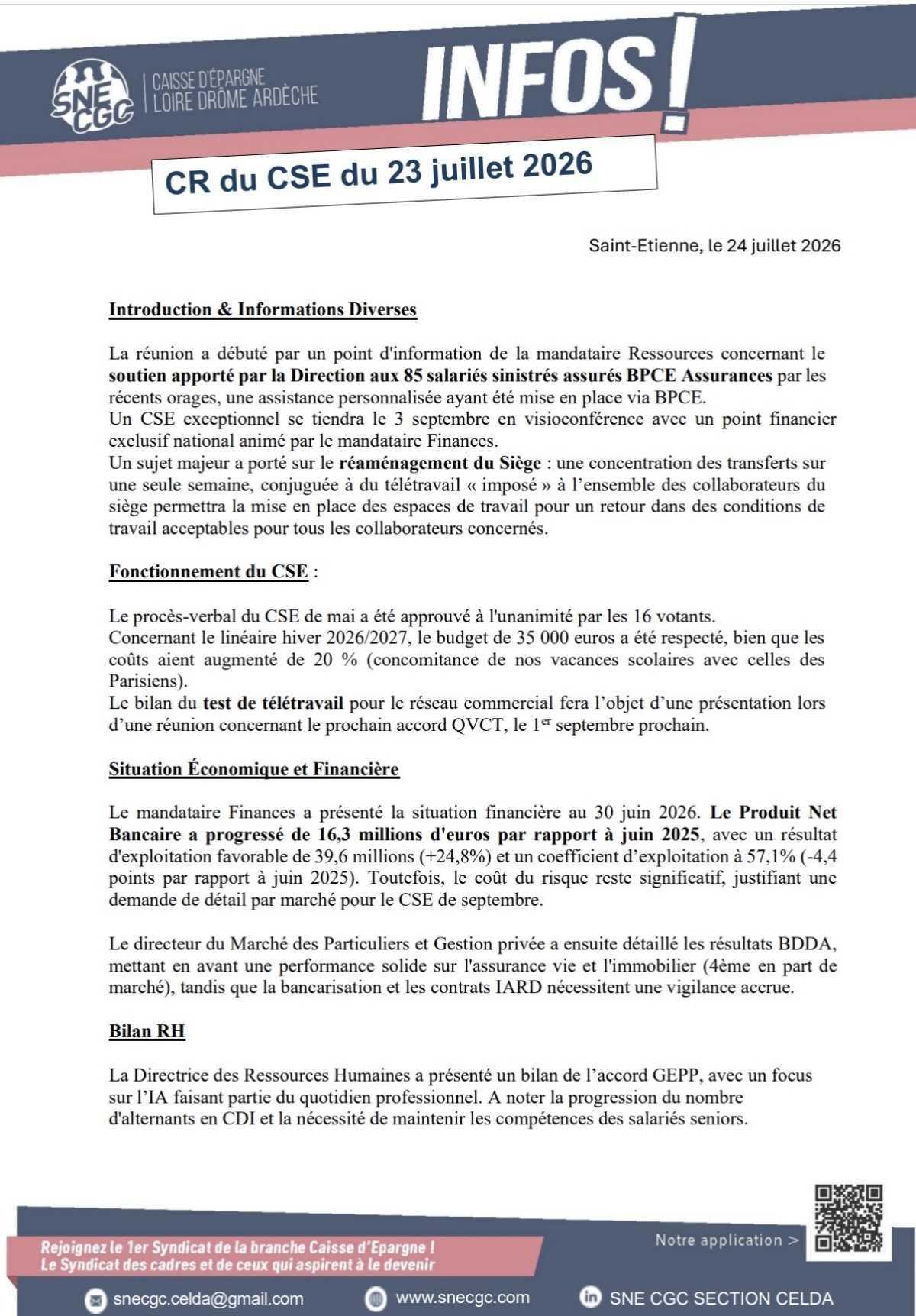 CR CSE DU 23 JUILLET